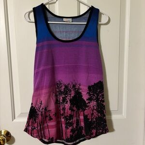 LuLaRoe Pink and Blue Gradient Tank Top